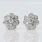 14k Gold 9mm VS Baguette Diamond Snowflake Earrings