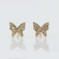 10k Solid Gold Diamond Butterfly Earrings