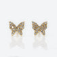 10k Solid Gold 6.5mm Diamond Butterfly Earrings - 50064