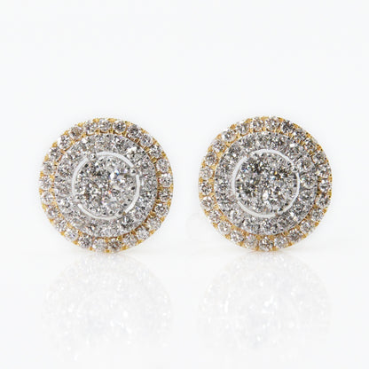 14k Solid Gold 10mm VS1 Diamond Cake Earrings - 50073