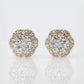 14k Solid Gold 7mm VS1 Diamond 3D Flower Earrings - 50054