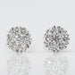 14k Solid Gold VS1 Diamond Cluster Flower Earrings