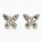 14k Solid Gold 10mm VS1 Baguette Diamond Butterfly Earrings - 50044