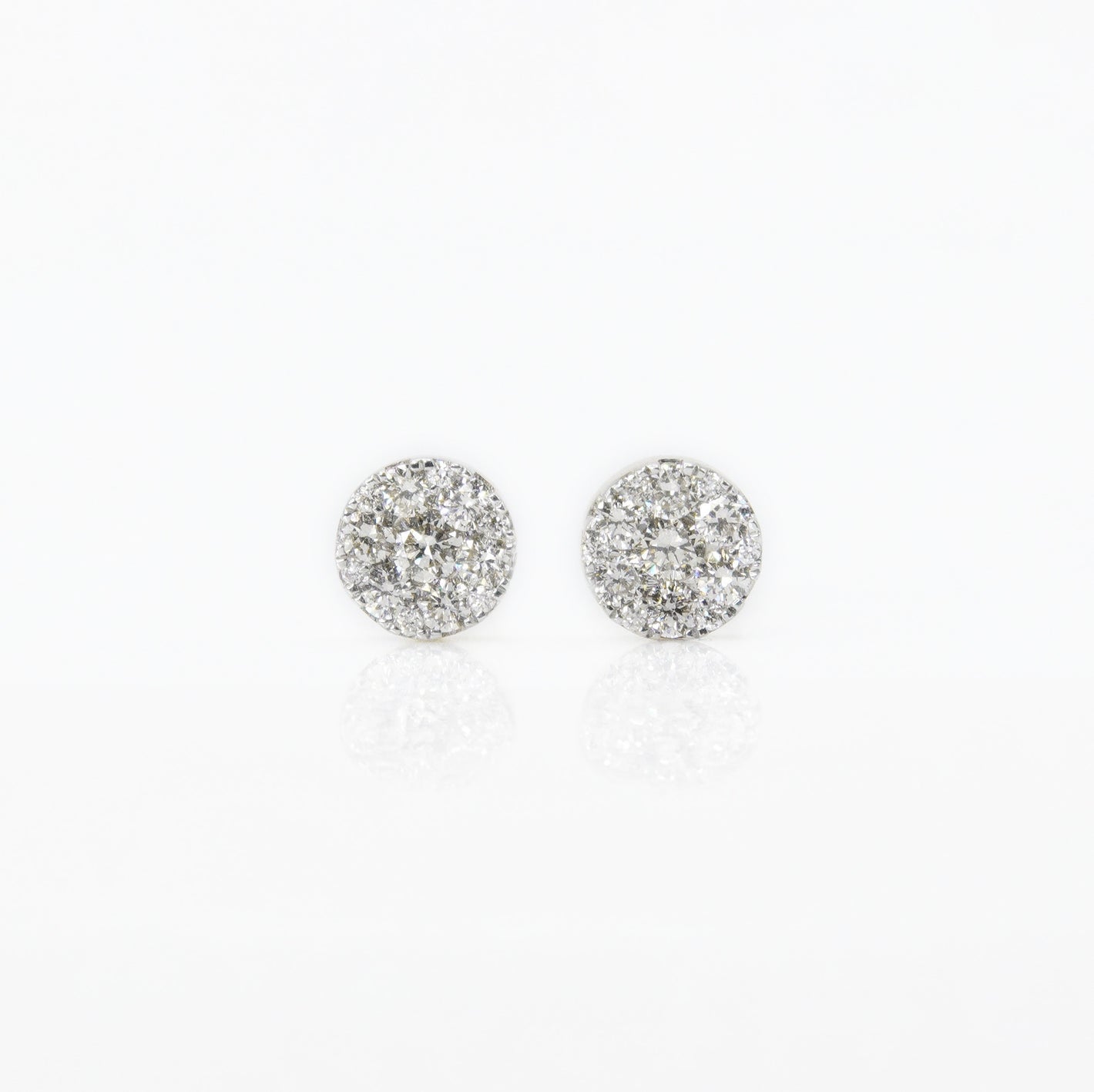 14k Solid Gold 5mm VS1 Diamond Circular Cluster Earrings - 50076