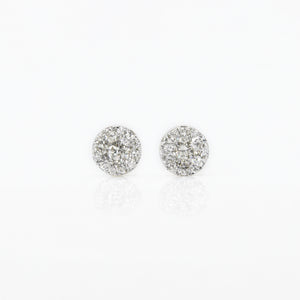 14k Solid Gold 5mm VS1 Diamond Circular Cluster Earrings - 50076