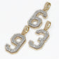 10k Solid Gold Baguette Diamond 3D Number Pendants - 60085