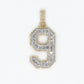 10k Solid Gold Baguette Diamond 3D Number Pendants - 60085