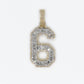 10k Solid Gold Baguette Diamond 3D Number Pendants - 60085