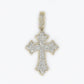 10k Solid Gold and Diamond 3D Cross - Solid Back 2"