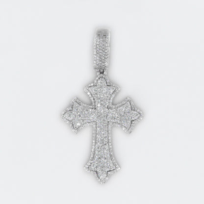 10k Solid Gold and Diamond 3D Cross - Solid Back 2"