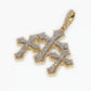 10k Solid Gold Diamond Triple Cross Pendant