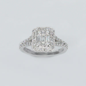 14k Solid Gold VS1 Emerald Cluster Diamond Ring - 30024