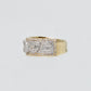 14k Solid Gold VS1 Diamond 10mm Triangle Inlay Band - 30053