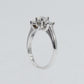 14k Solid White Gold Triple VS Diamond Engagement Ring - 30037