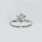 14k Solid White Gold Diamond Traditional Solitaire Engagement Ring - 30116