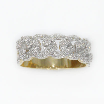 10k Solid Gold Diamond Cuban Band - 30131