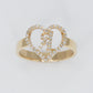 14k Solid Gold VS1 Diamond Custom Initial Heart Ring