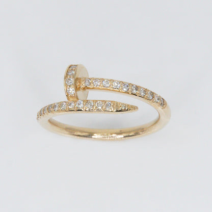 14k Solid Gold VS Diamond Nail Head Ring