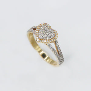 14k Solid Gold VS Diamond Heart Ring