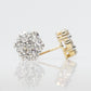 14k Solid Gold VS Diamond 10mm Flower Earrings