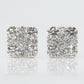 14k Solid Gold VS Diamond 12mm Jumbo Box Earrings