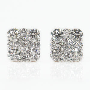 14k Solid Gold 12mm VS Diamond Jumbo Box Earrings - 50006