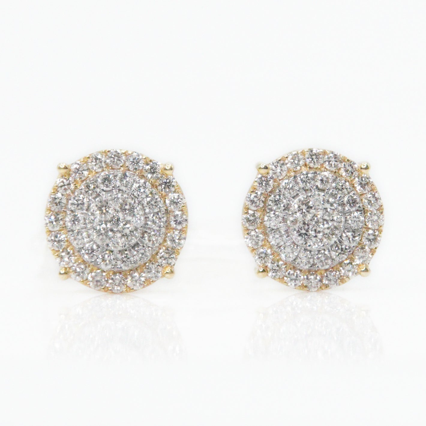 14k Solid Gold 10mm VS1 Diamond 3D Cake Earrings - 50106