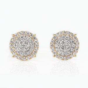 14k Solid Gold 10mm VS1 Diamond 3D Cake Earrings - 50106