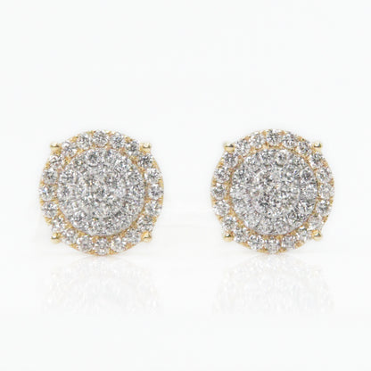 14k Solid Gold 10mm VS1 Diamond 3D Cake Earrings - 50106