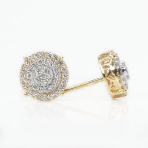 14k Solid Gold 10mm VS1 Diamond 3D Cake Earrings - 50106