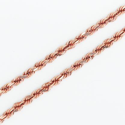 14k Solid Rose Gold 4mm Heavy Rope Chain - 10039