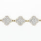 14k Solid Gold 15mm VVS Diamond Clover Bracelet - 20091