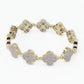 14k Solid Gold 15mm VVS Diamond Clover Bracelet - 20091