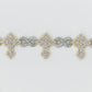 10k Solid Two Tone Gold Diamond Infinity Cross Bracelet