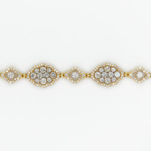 10k Solid Gold 9mm VS1 Diamond Turtle Shell Tennis Bracelet - 20094