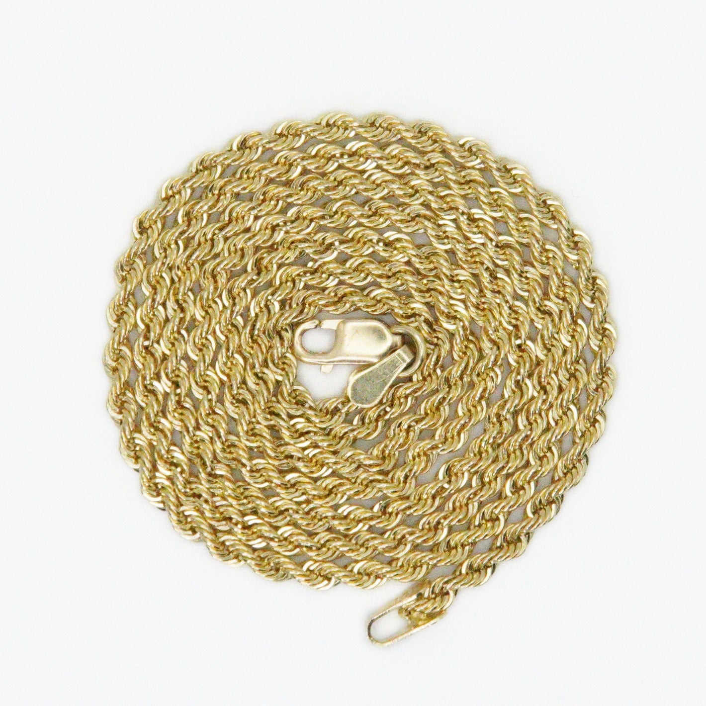 14k Yellow Gold Semi-Solid 2mm Rope Chain - 10093