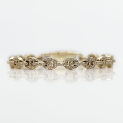 10k Solid Gold 5mm Diamond Mariner Bracelet - 20095