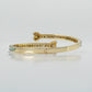 14k Solid Gold VS Baguette Diamond Heart Cuff Bangle - 20070