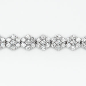 14k Solid Gold 6mm VS Diamond Flower Tennis Bracelet - 20052