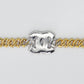 10k Solid Gold 7mm Diamond 3D Double C Bracelet