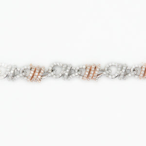 14k Solid Gold 8mm VVS Diamond Two-Tone Lux Thorn Bracelet - 20105