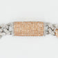 10k Solid Two-Tone Gold 8mm Diamond Cuban Bracelet