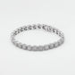 10k Solid White Gold 7mm Baguette Rectangle Diamond Tennis Bracelet - 20110