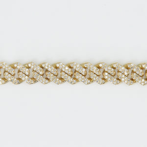 10k Solid Gold 6.5mm Diamond Cuban Bracelet