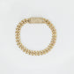 10k Solid Gold 8mm Diamond Cuban Bracelet - 20054