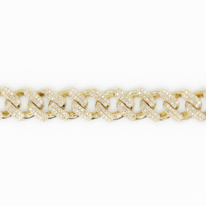 10k Solid Gold 10mm Diamond Cuban Bracelet - 20056