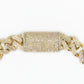 10k Solid Gold 10mm Diamond Cuban Bracelet - 20056