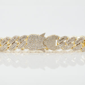 10k Solid Gold 12.5mm Designer Lock Cuban Bracelet