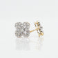 14k Solid Gold 11mm VS1 Diamond Clover Earrings - 50145