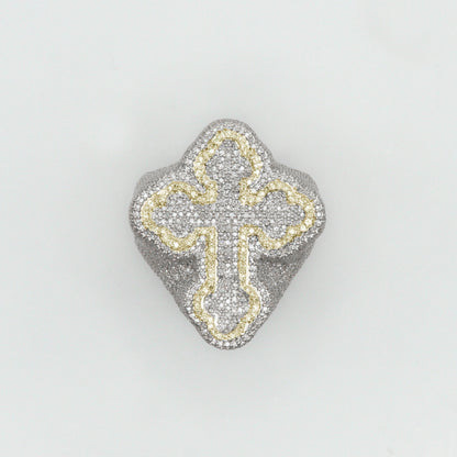 10k Solid Gold Diamond XL Motif 3D Cross Ring